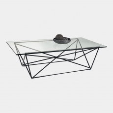 Atlas - Coffee Table In Glass & Black Metal Frame
