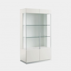 Curio Cabinet In White High Gloss - Bernini
