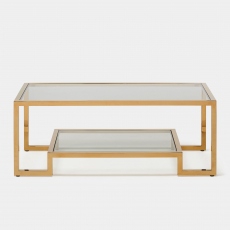 Coffee Table In Clear Glass & Champagne Finish - Frame