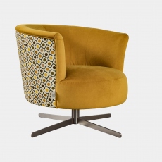 Swivel Chair In Fabric - Orla Kiely Lily