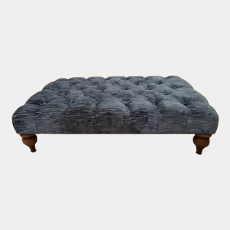 Derwent - Large Buttoned Footstool In Fabric