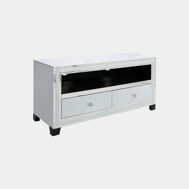 Entertainment Unit In White Clear & Mirror Finish - Madison