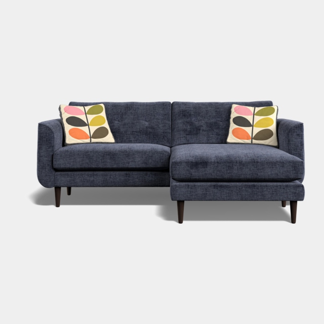 RHF Chaise Sofa In Fabric - Orla Kiely Linden