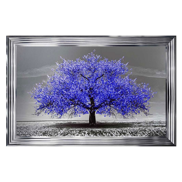 Framed Print - The Cherry Tree Navy Chrome
