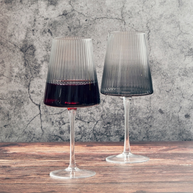 Set of 2 Smoke Wine Glasses - Empire Ombre