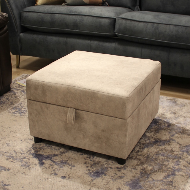 Storage Footstool In Fabric Plain - Item as Pictured - Alexis