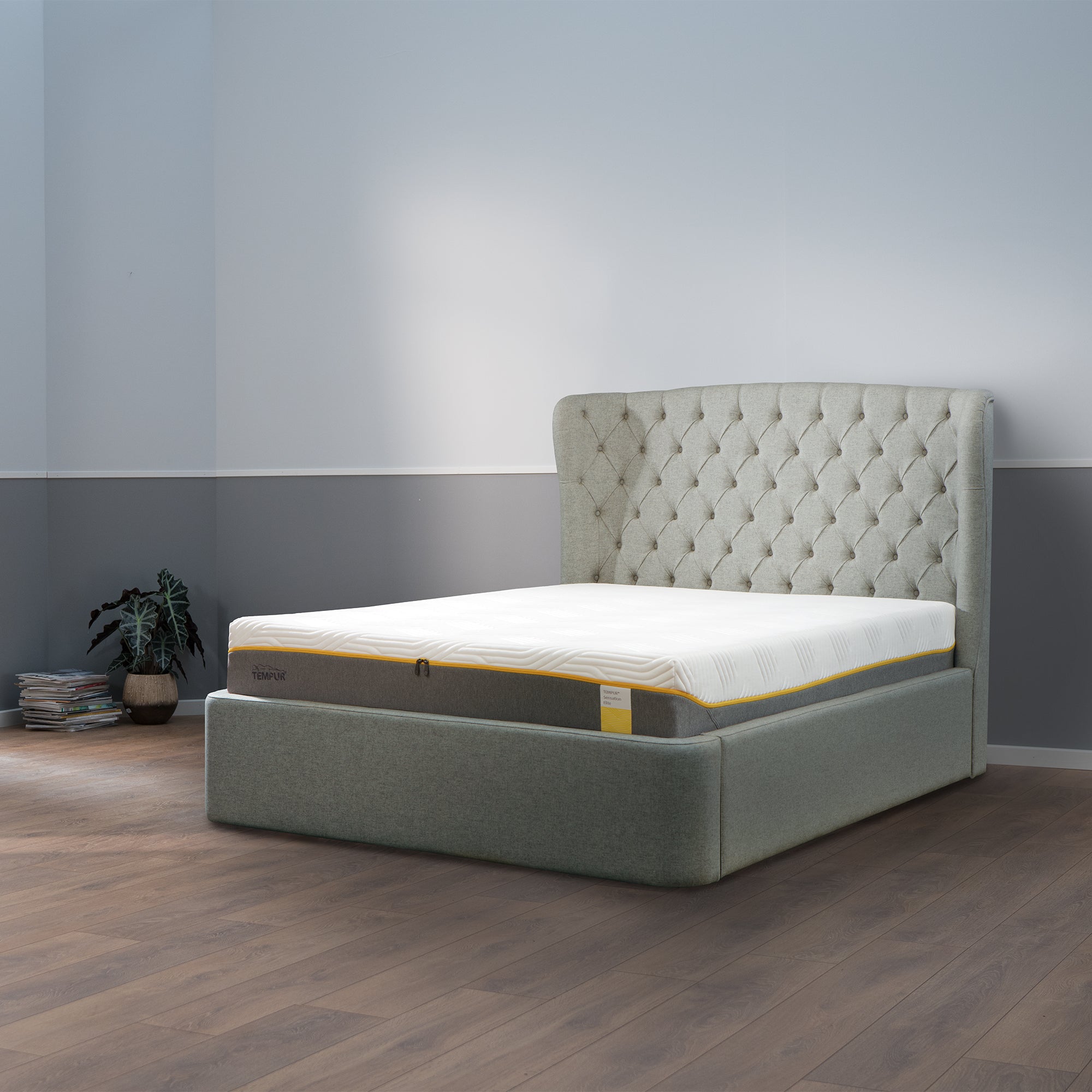 Tempur Holcot - King (150cm) Ottoman Bed Frame in Shetland Mercury