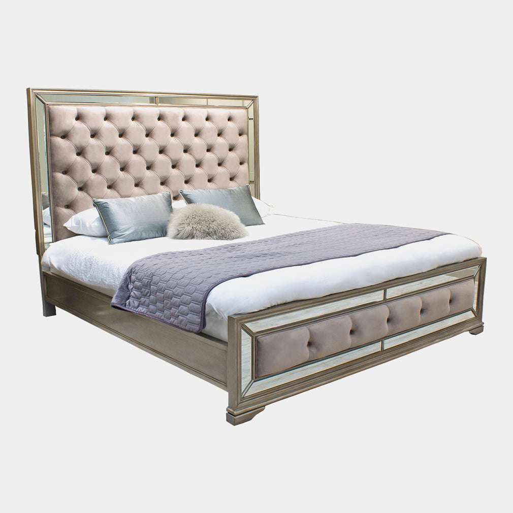 Royale - Bed Frame Eucalyptus/Deep Buttoned 150cm (King)