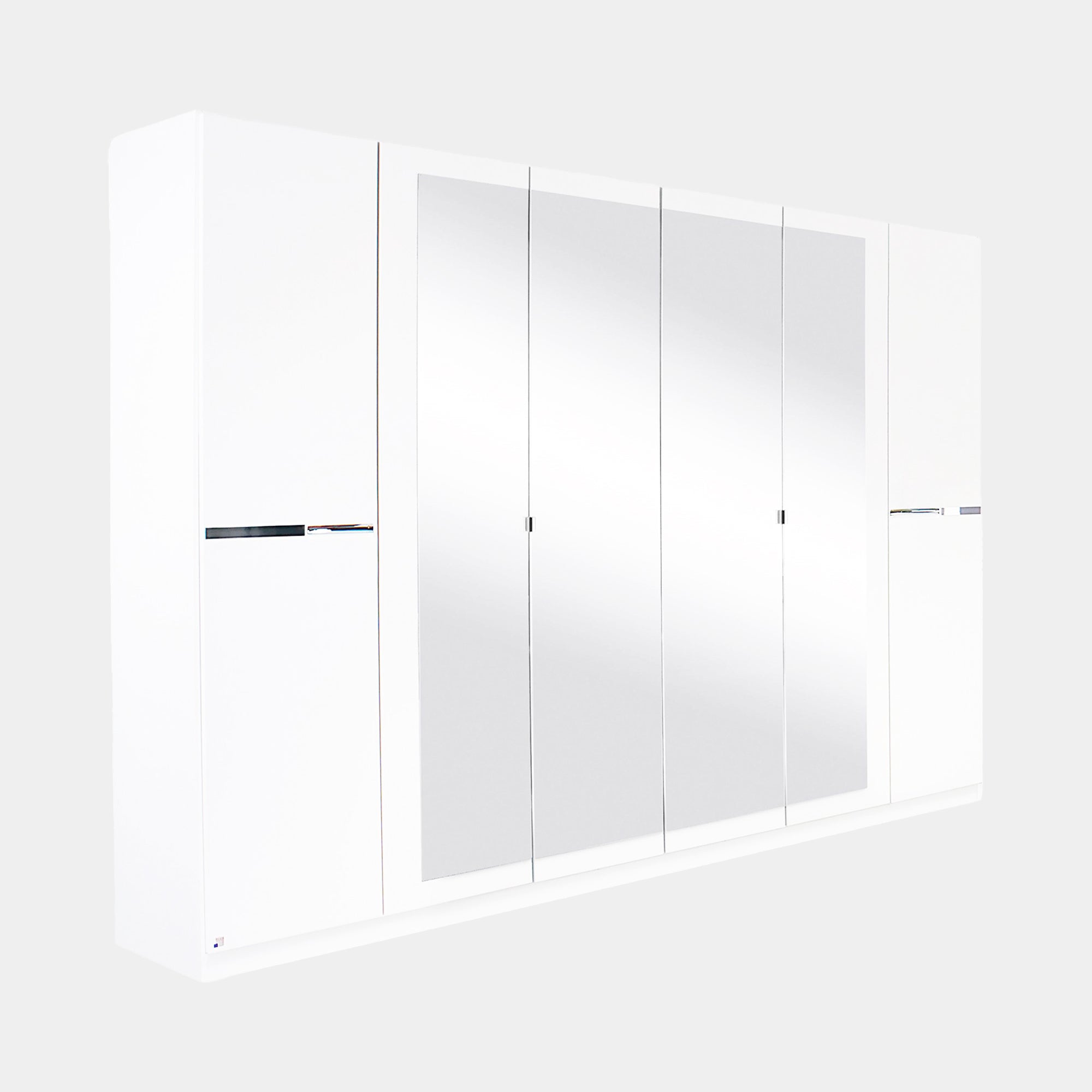 Alpen - 271cm 6 Door Hinged Robe With 4 Mirrors (210cmH) In AN806 Alpine White