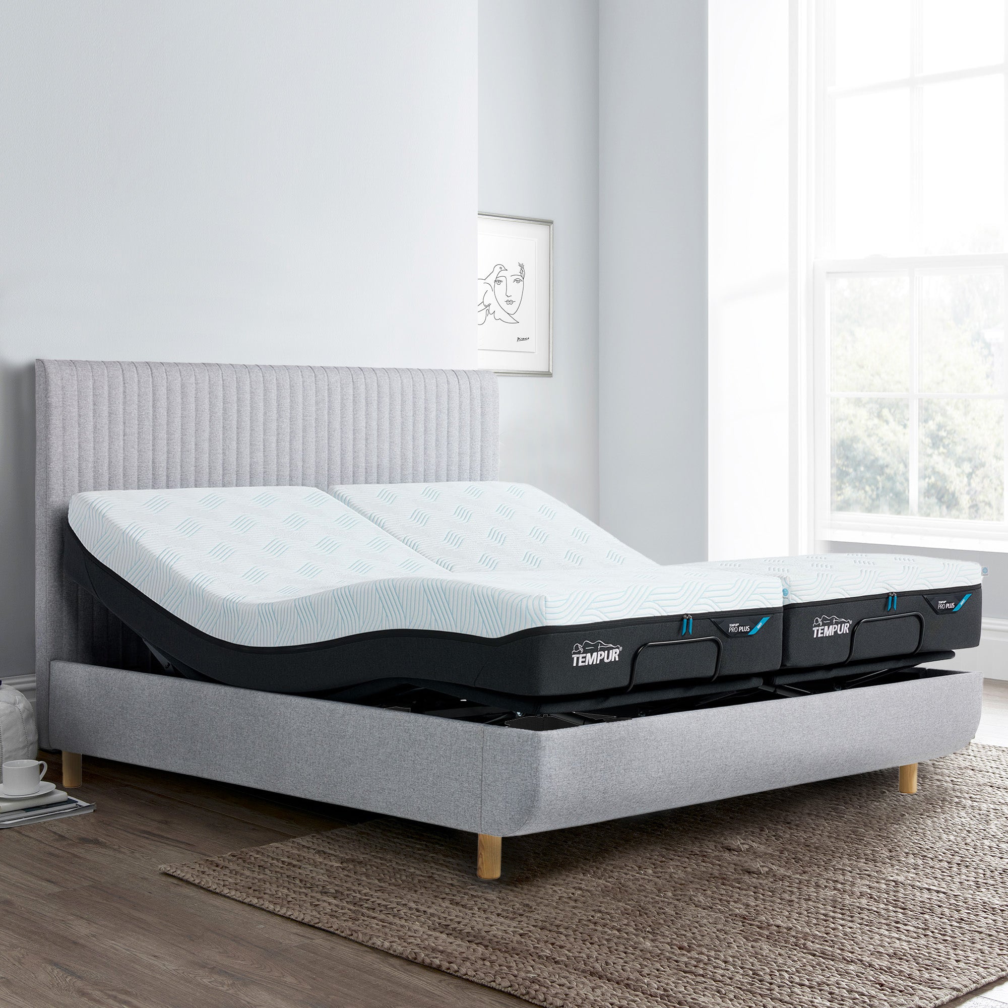 Tempur Ergo Smart - Base & Heaboard Set 180cm (Super King ) With Luxury Headboard