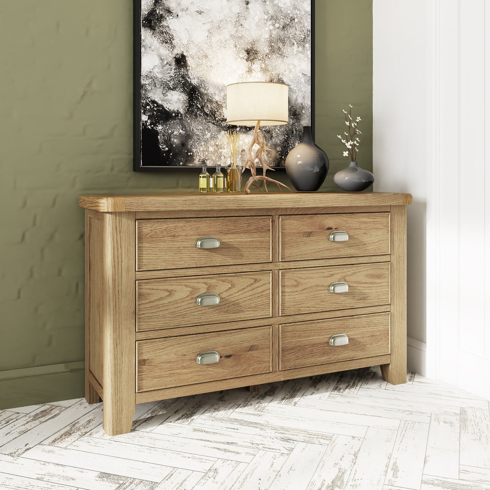 Farringdon - 6 Drawer Chest Oak Finish