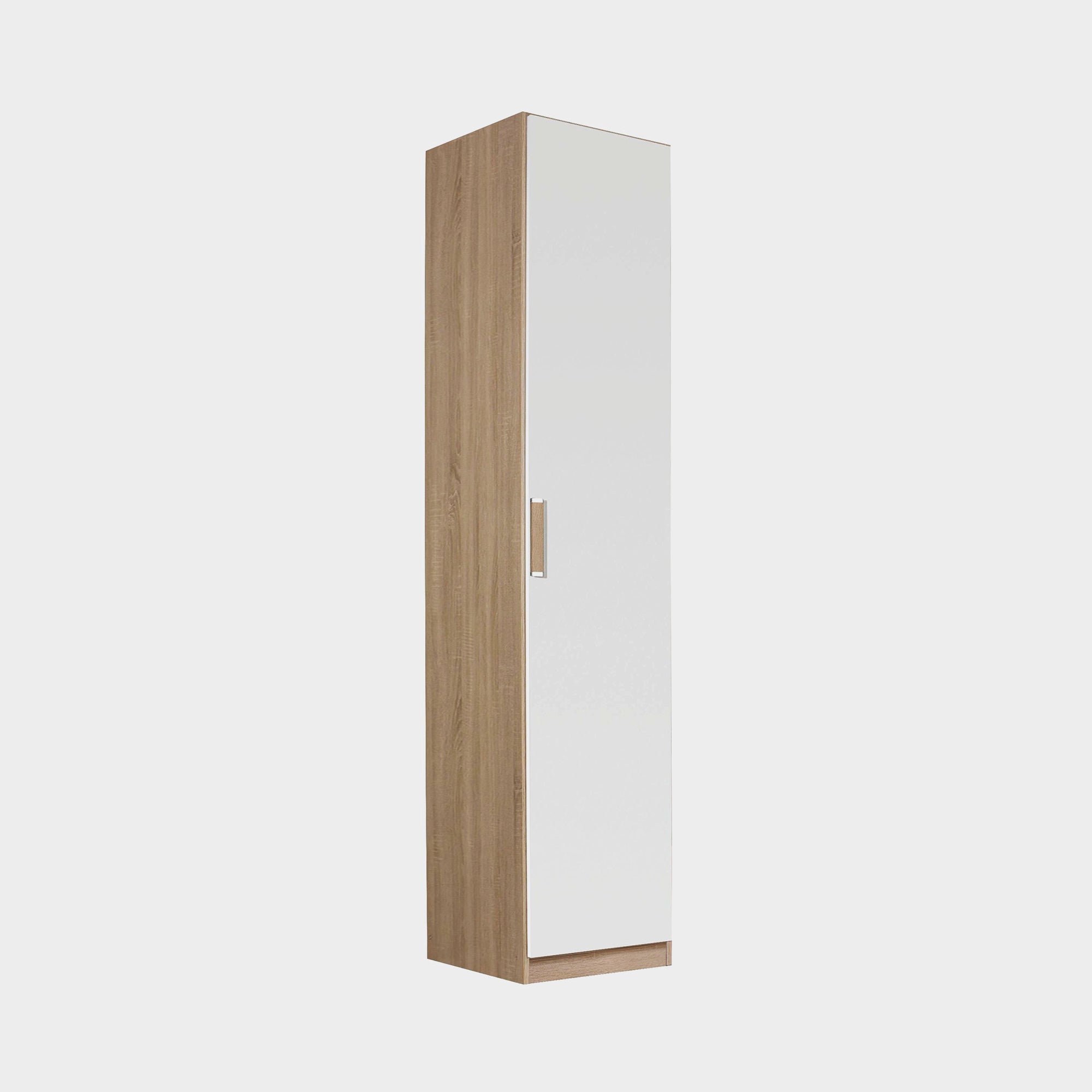 Gamma - 47cm Hinged 1 Door Robe In Glass With Vertical Trim 53G2