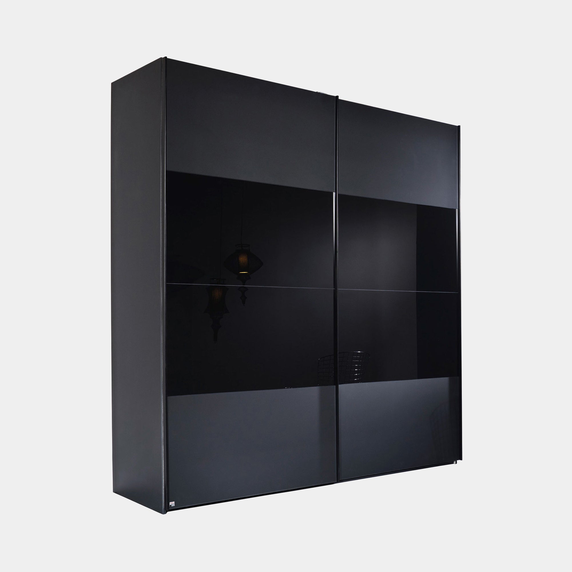 Malmo - Black Gloss/Matt 180cm Gliding Door Wardrobe