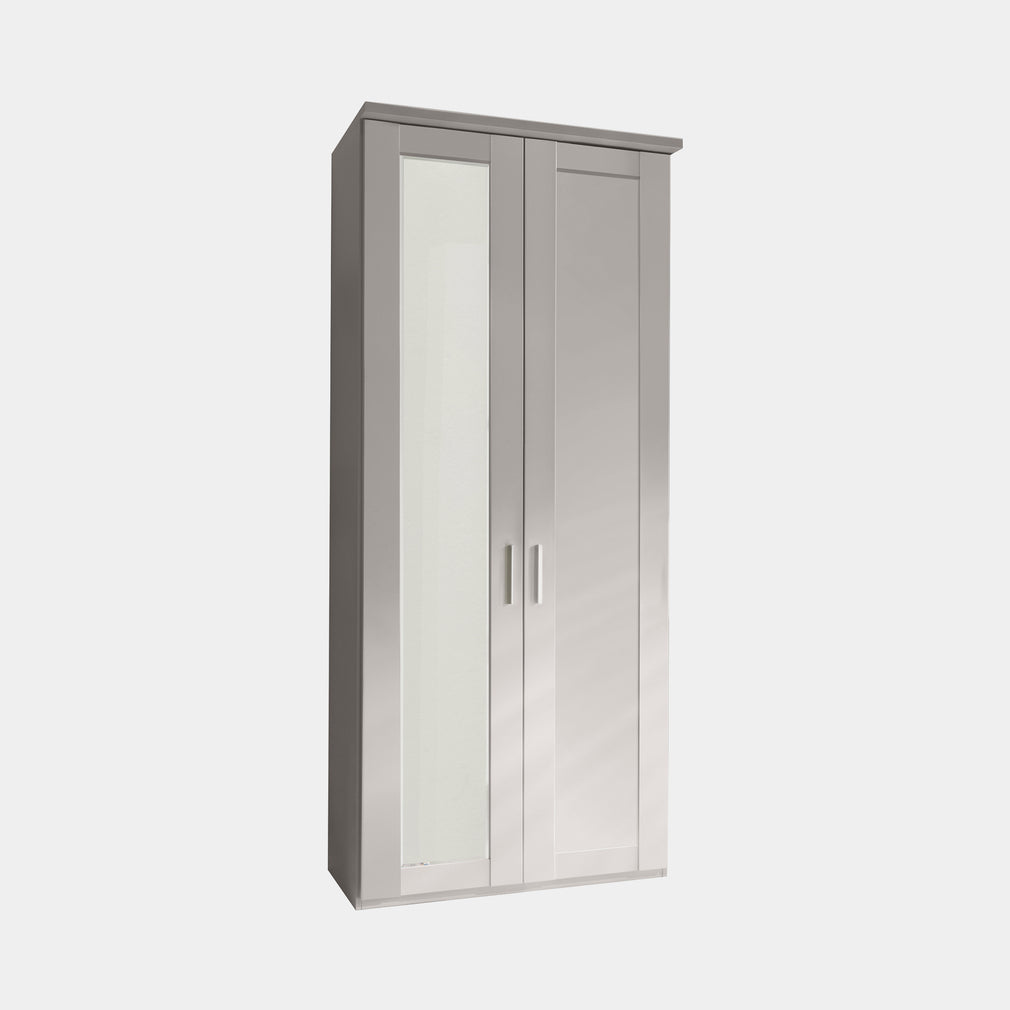 Milton  - 2 Door 100cm Hinged-door Wardrobe With 1 Door Mirrored Left