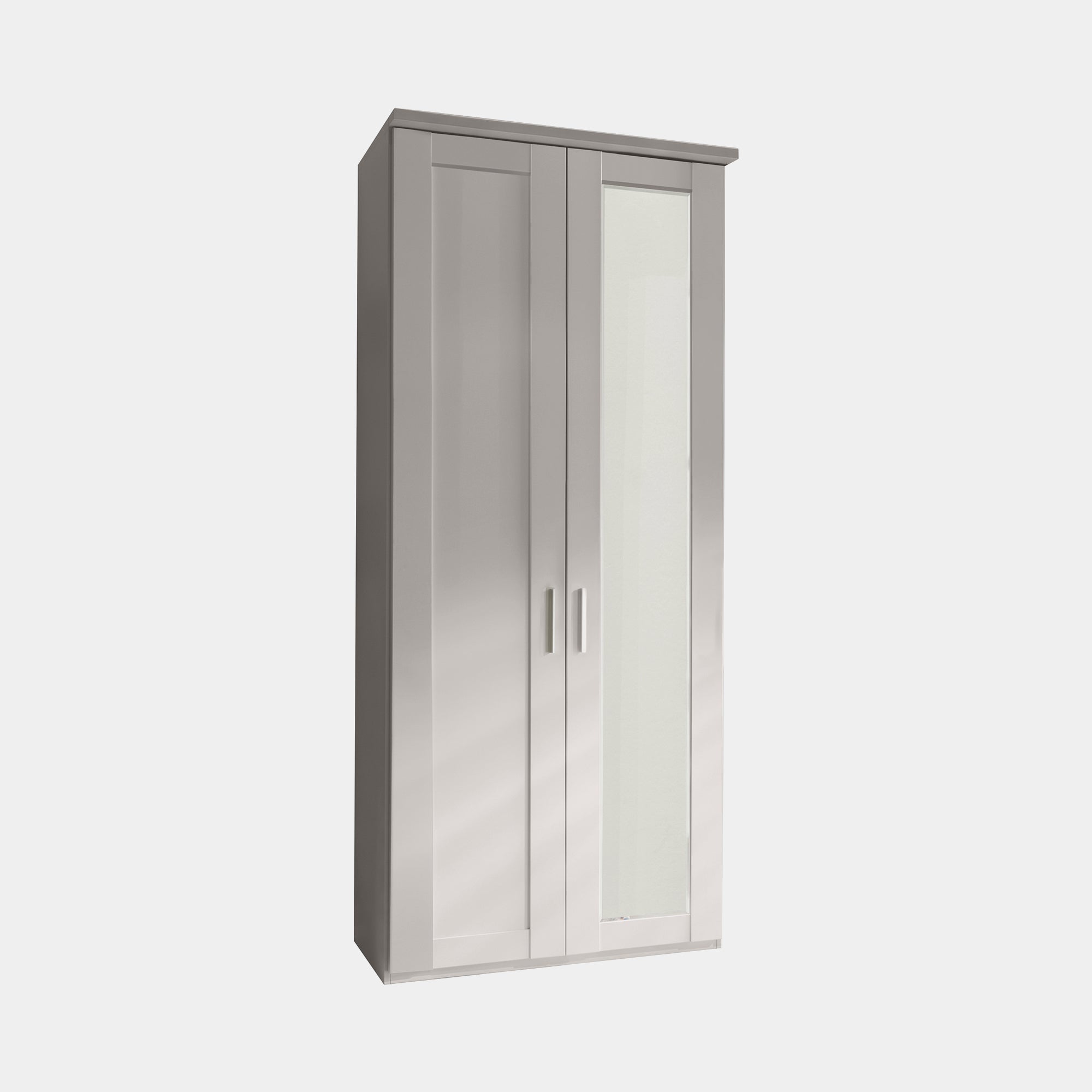 Milton  - 2 Door 100cm Hinged-door Wardrobe With 1 Door Mirrored Right