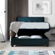 Nicola - Ottoman Bed Frame In Fabric Deep Ocean Blue 135cm (Double)