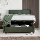 Nicola - Ottoman Bed Frame In Fabric Winter Moss Green 135cm (Double)