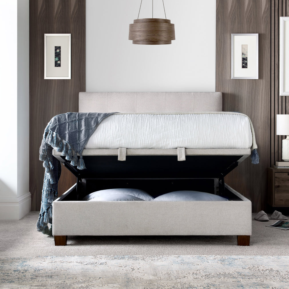 Nicola - Ottoman Bed Frame In Fabric Maskat Clay 135cm (Double)