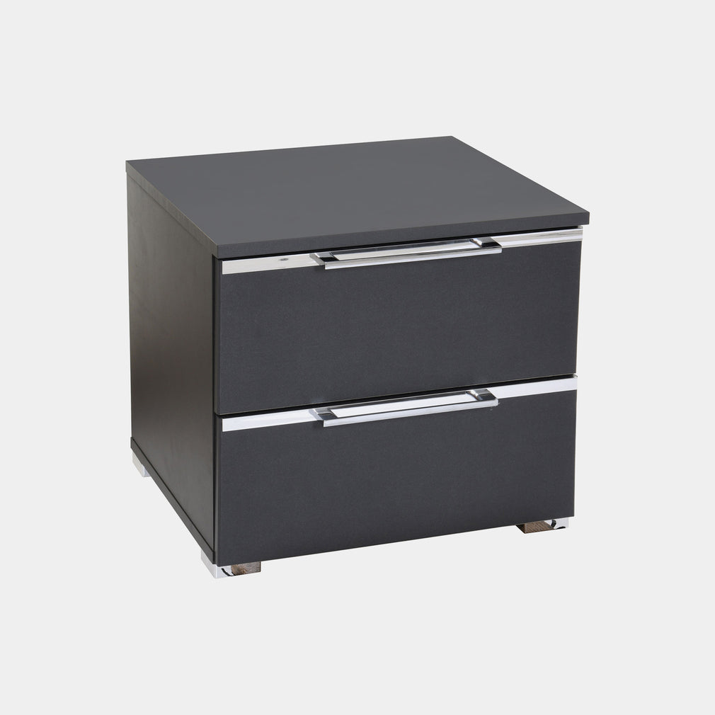 Omega - 47cm 2 Drawer Bedside Table In Colour With Horizontal Trim 636Z