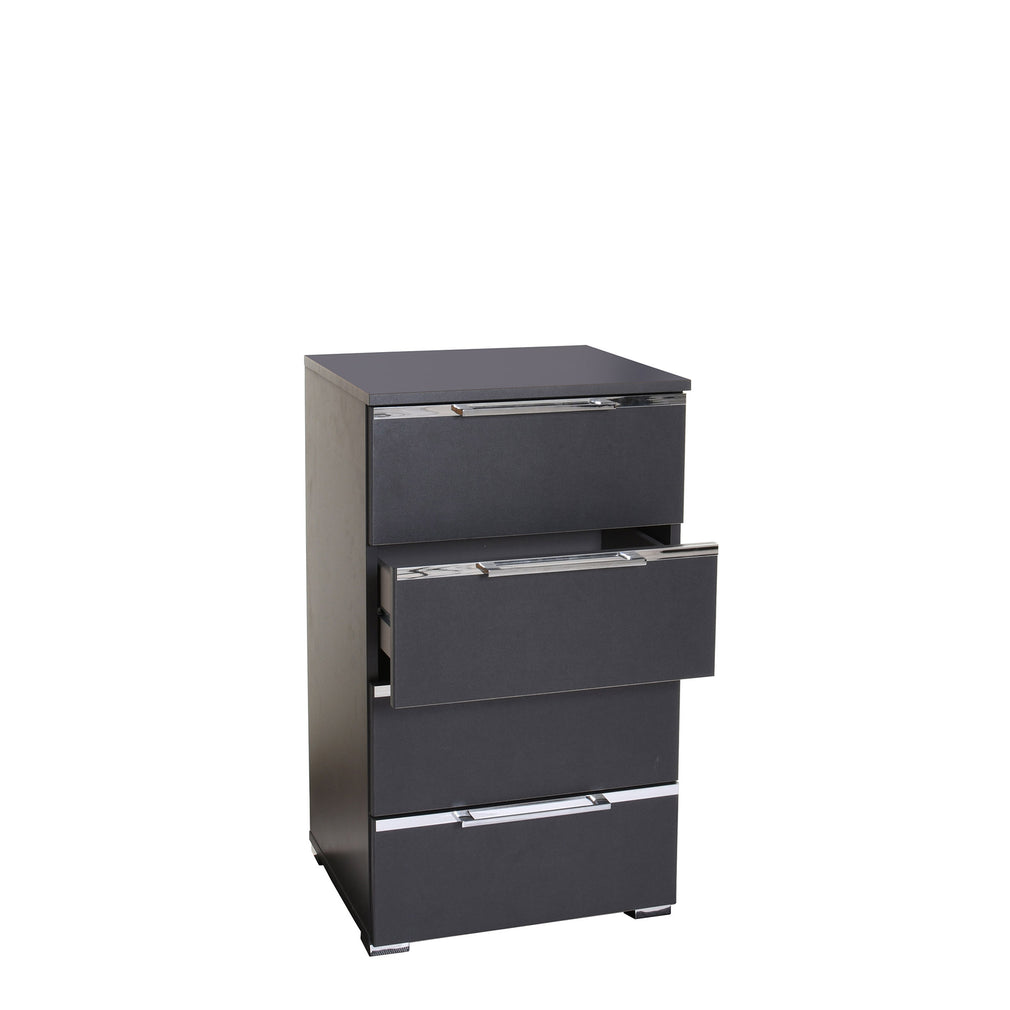 Omega - 47cm 4 Drawer Bedside Table In Colour With Horizontal Trim 638N