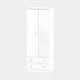 Penshurst - Tall 2 Door/2 Drawer Mirror Robe In White