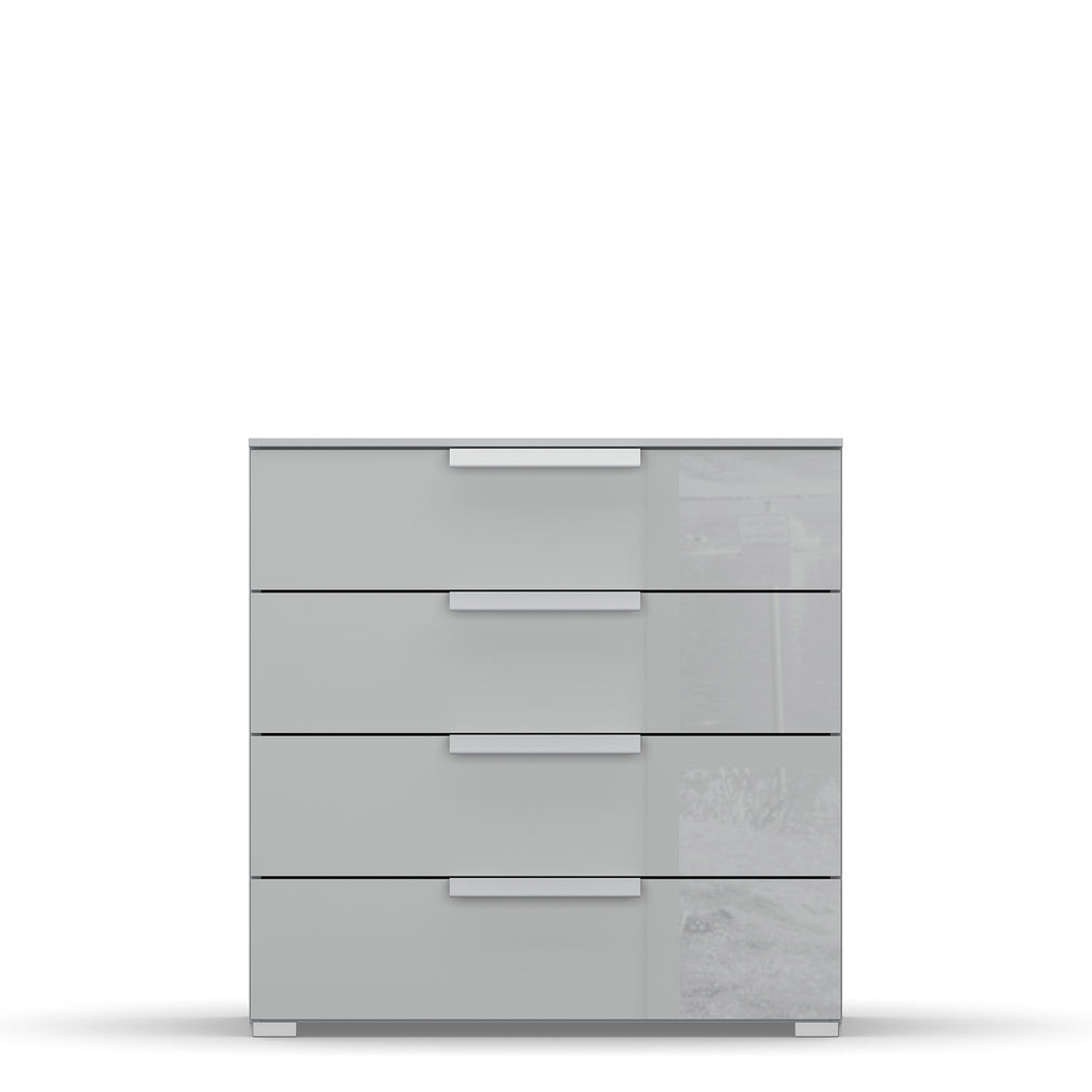 Santorini - 80cm 4 Drawer Chest With Colour Glass Front