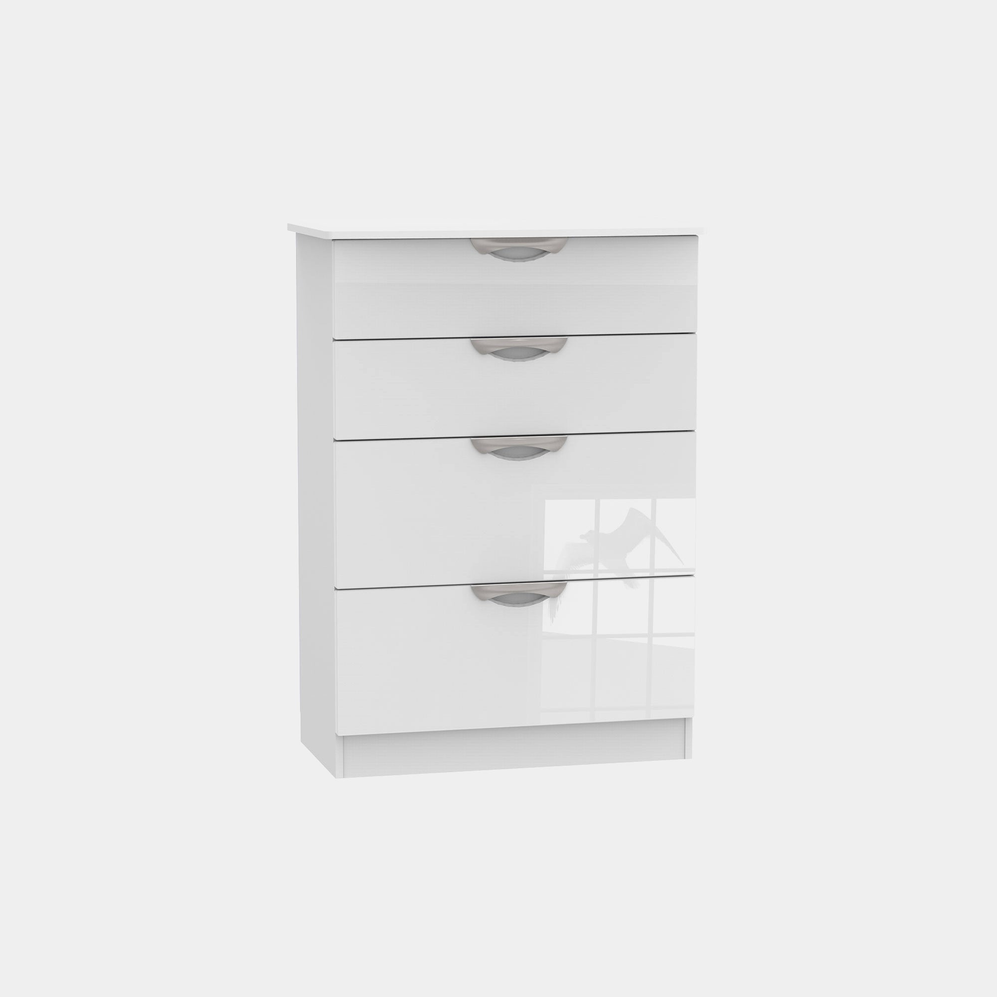 Stanford - 4 Drawer Deep Chest White High Gloss Fronts And Base