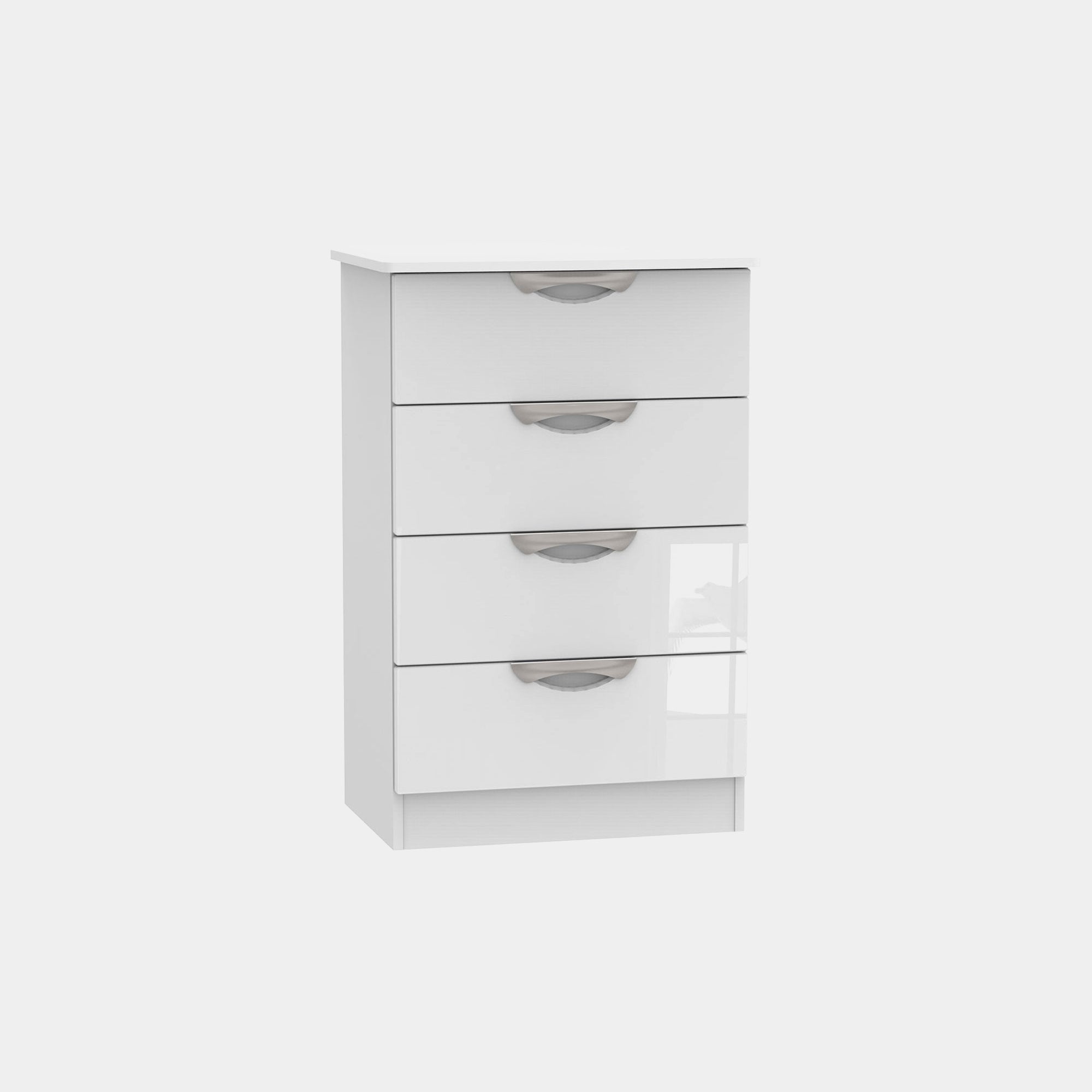 Stanford - 4 Drawer Midi Chest White High Gloss Fronts And Base