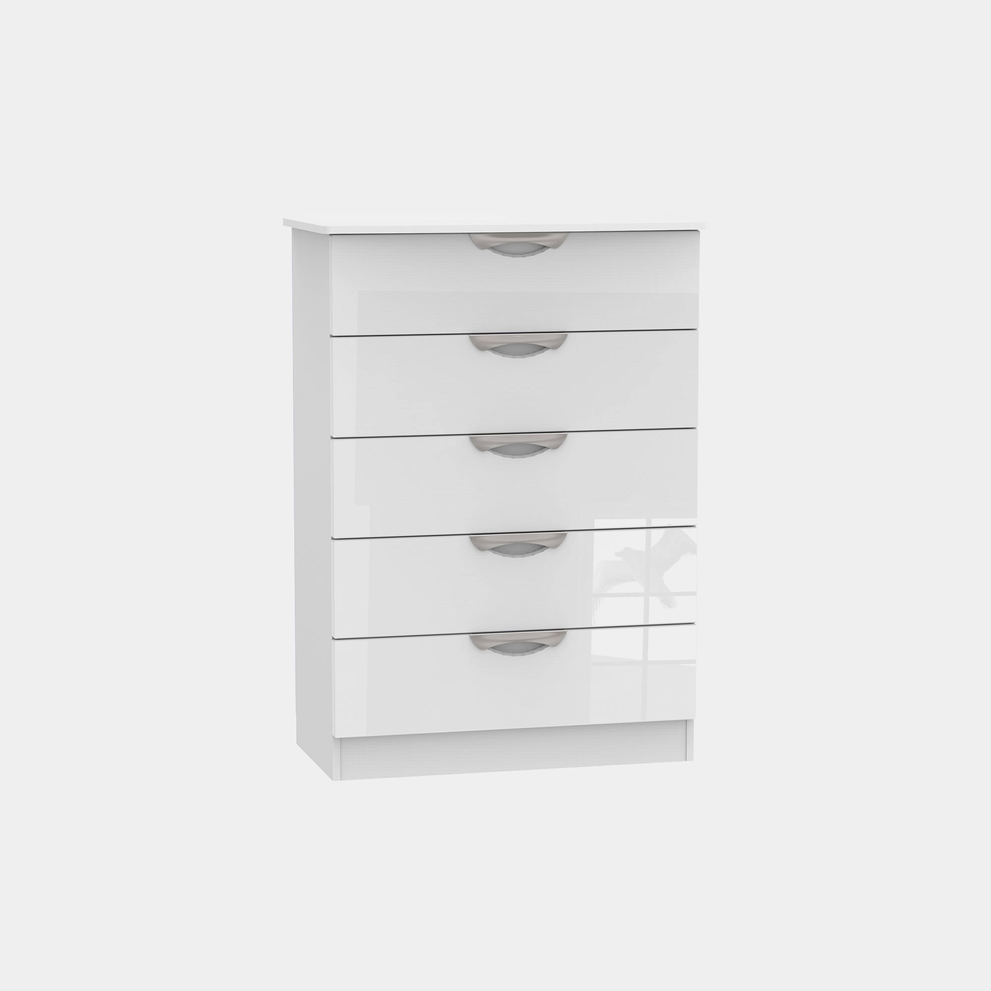 Stanford - 5 Drawer Chest White High Gloss Fronts And Base