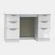 Stanford - Kneehole Dressing Table White High Gloss Fronts And Base