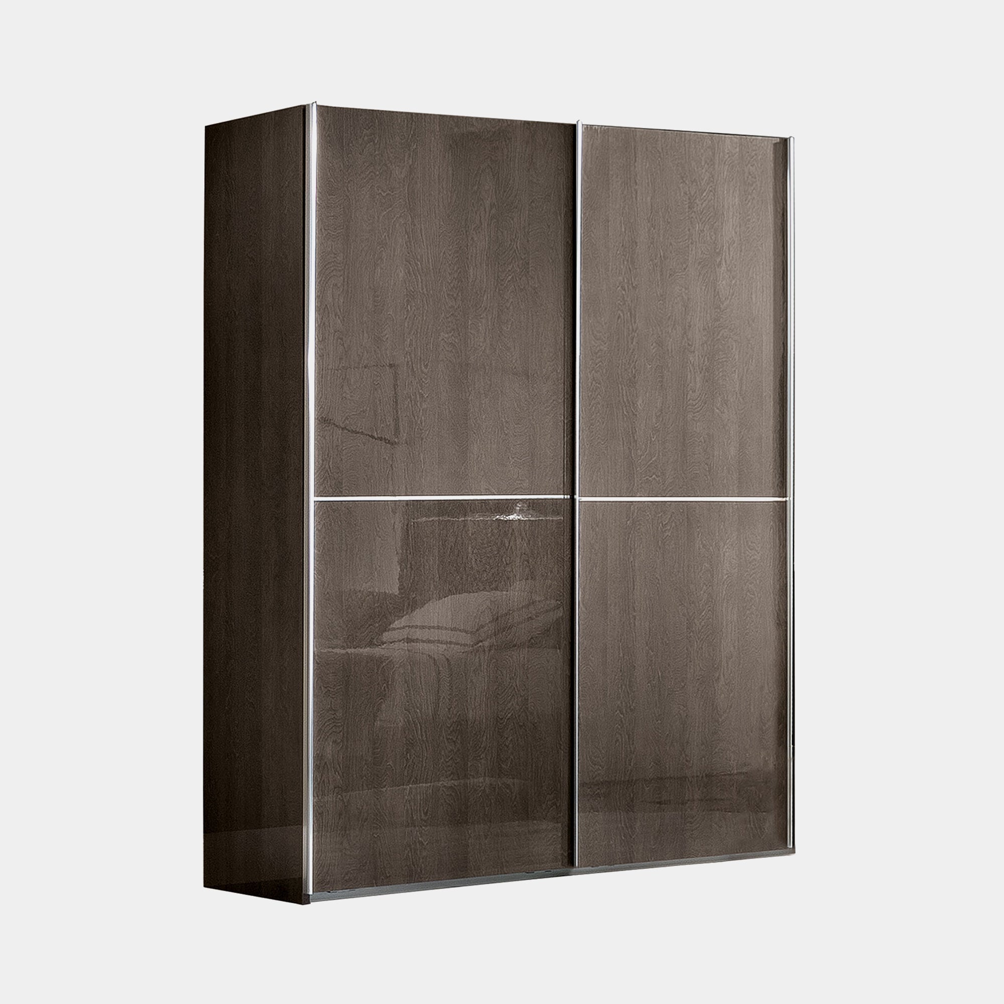 Treviso - Wardrobe 2 Wooden Sliding Doors Silver Grey