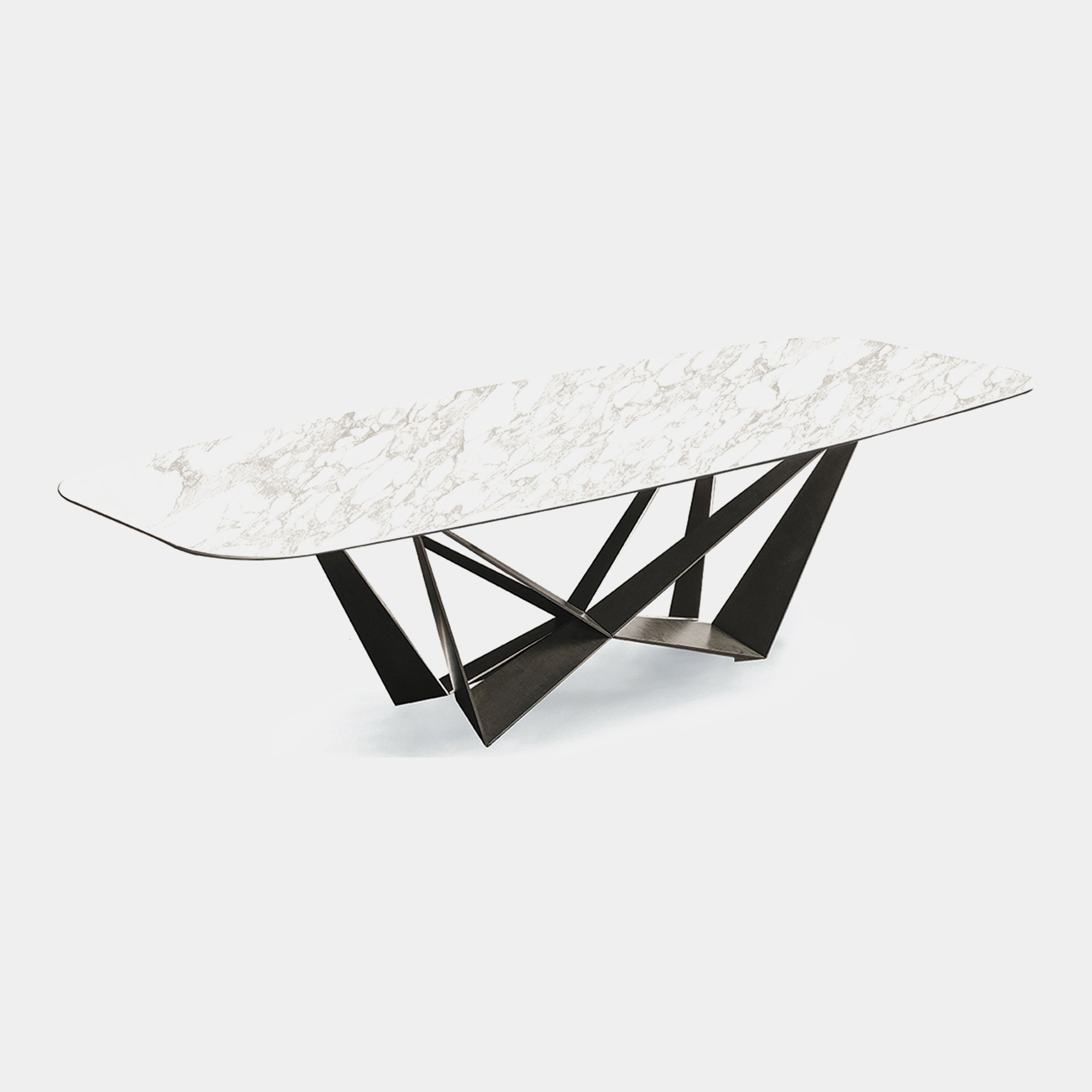 Cattelan Italia Skorpio Keramik - Dining Table Calacatta & Graphite Steel Base Rectangle 300 x 120cm