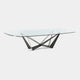 Cattelan Italia Skorpio Glass - D End Dining Table With Clear Glass Top & Graphite Base 200 x 120cm