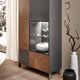 1.00 2 Door Vitrine Matte Laq/Wood Detail