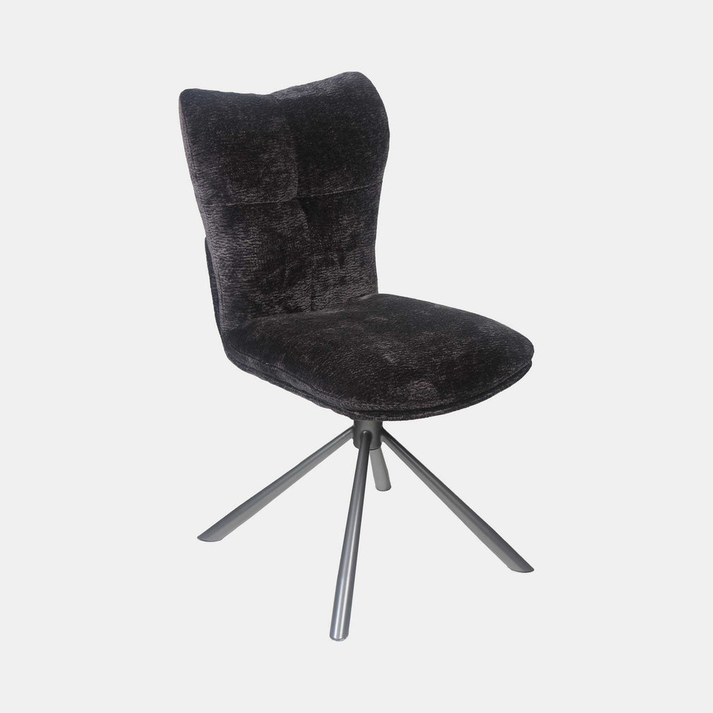 Alonso - Swivel Dining Chair In Chocolate Fabric