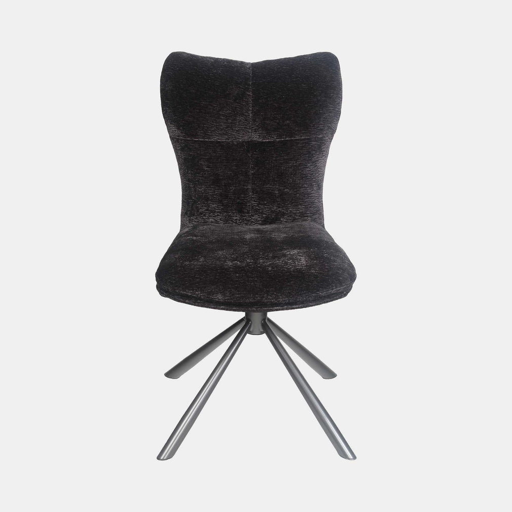 Alonso - Swivel Dining Chair In Chocolate Fabric