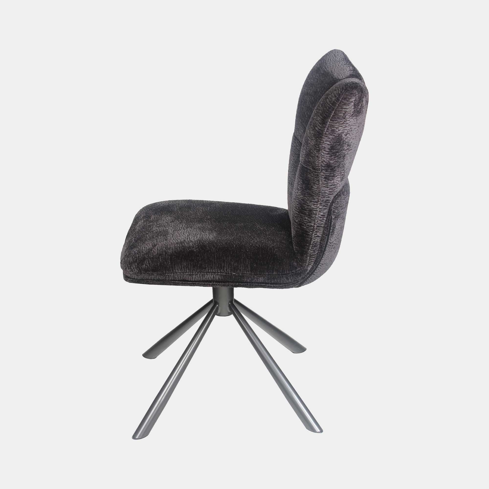 Alonso - Swivel Dining Chair In Chocolate Fabric