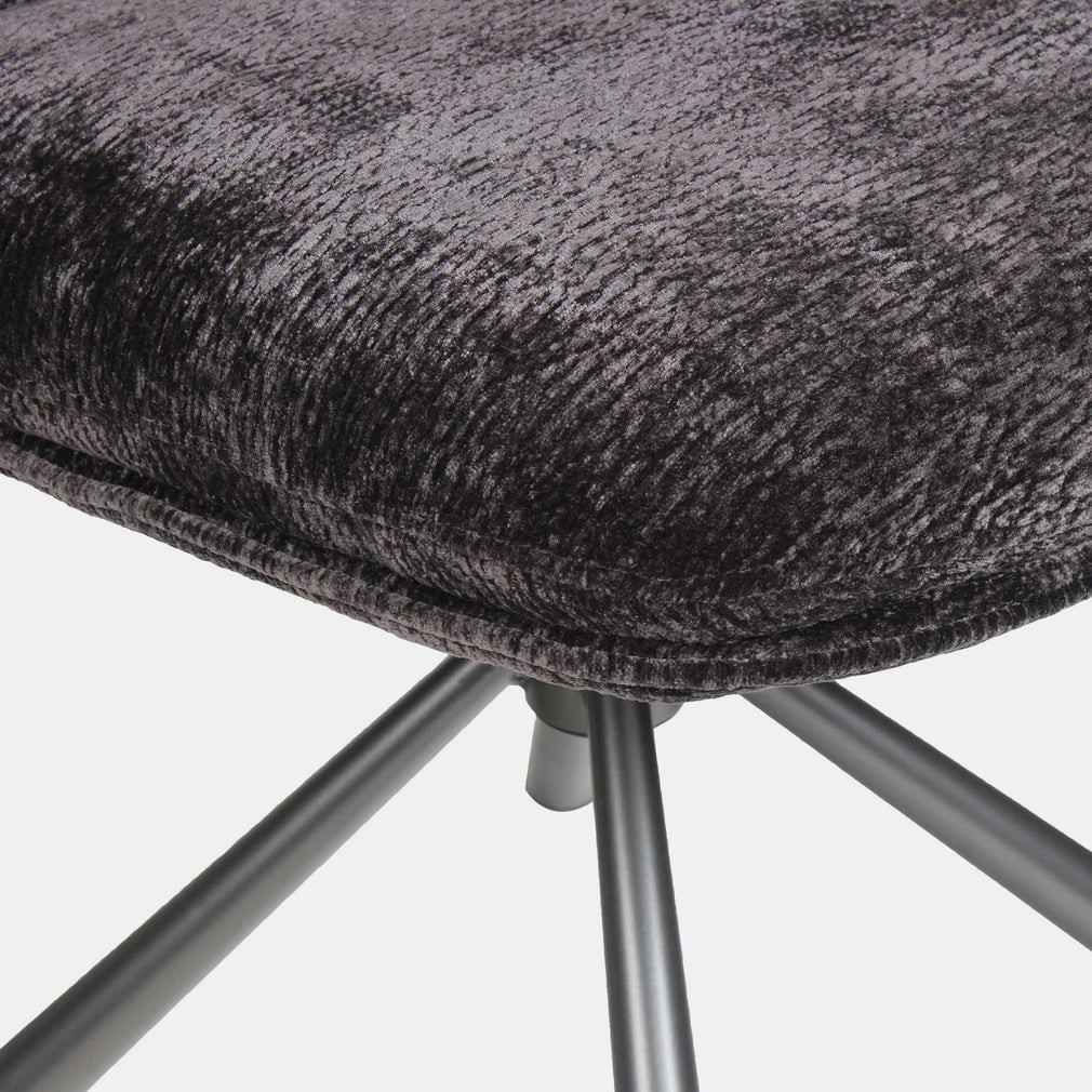 Alonso - Swivel Dining Chair In Chocolate Fabric