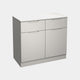 Compact Sideboard in Light Grey High Gloss Finish