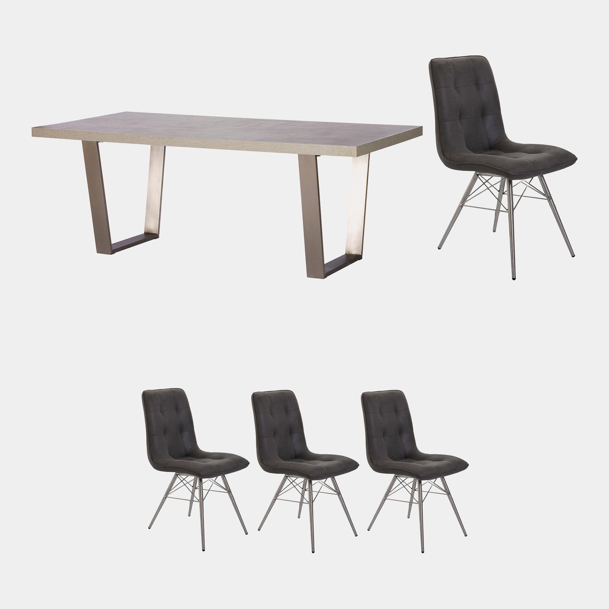 Amarna - 200cm Dining Table And 4 Aston Chairs