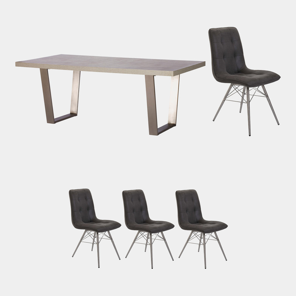 Amarna - 160cm Dining Table And 4 Aston Chairs