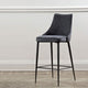High Four Legged Stool Metal Frame In Eco Leather Contrast Piping
