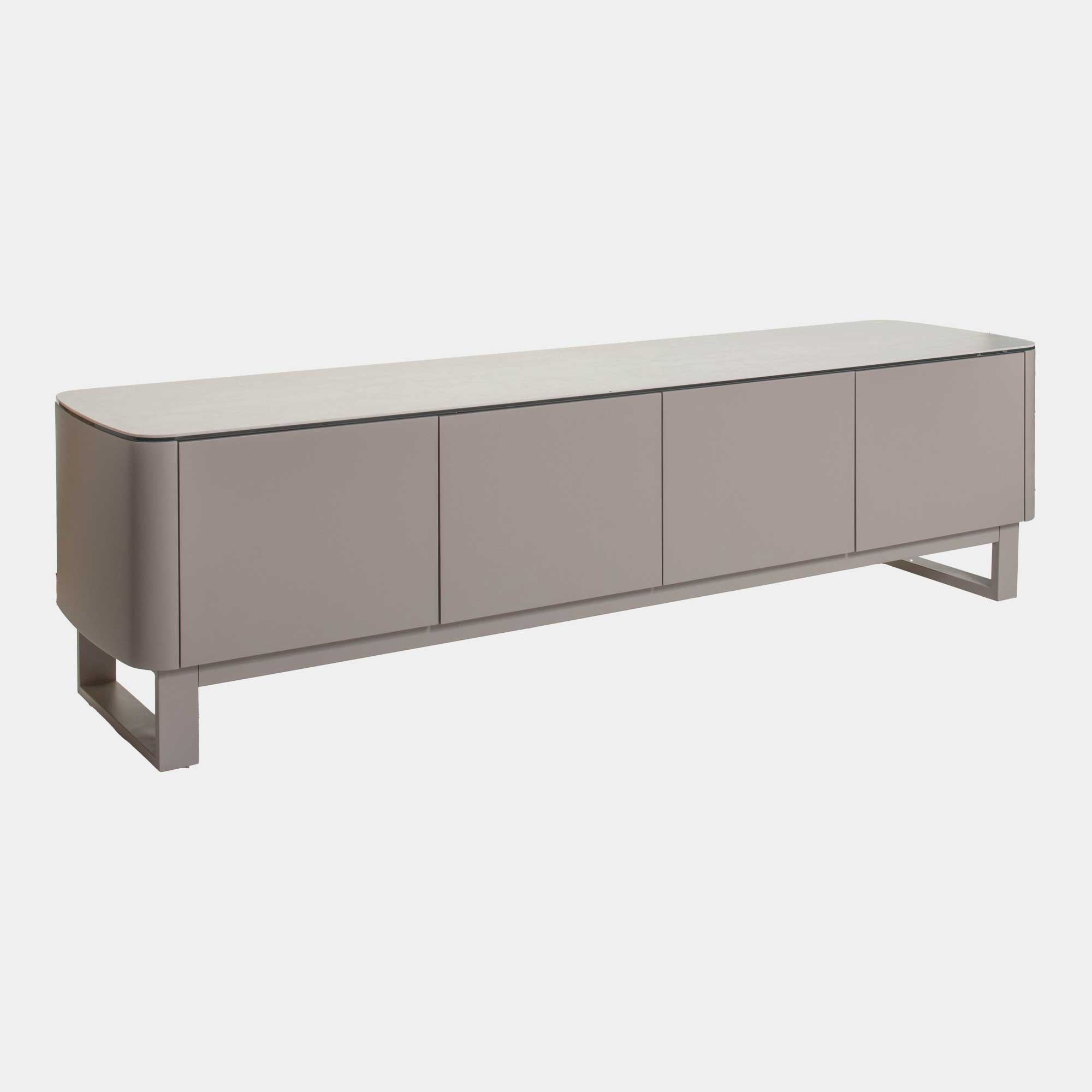 Bellini - TV Unit In Beige With Salt White Ceramic Top