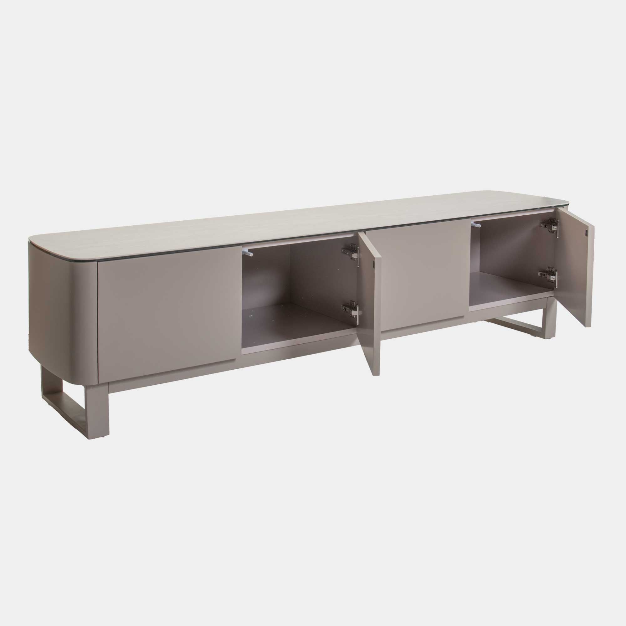 Bellini - TV Unit In Beige With Salt White Ceramic Top