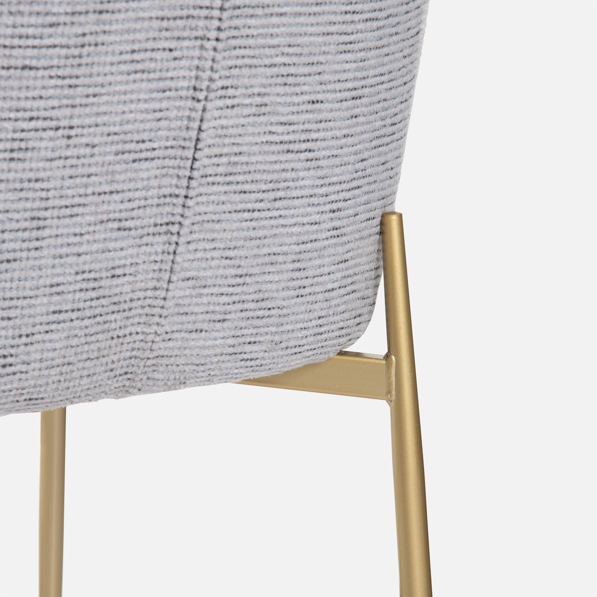 Carmel - Dining Chair In Fog Fabric With Gold Frame