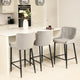 Counter Bar Stool  In Grey Velvet