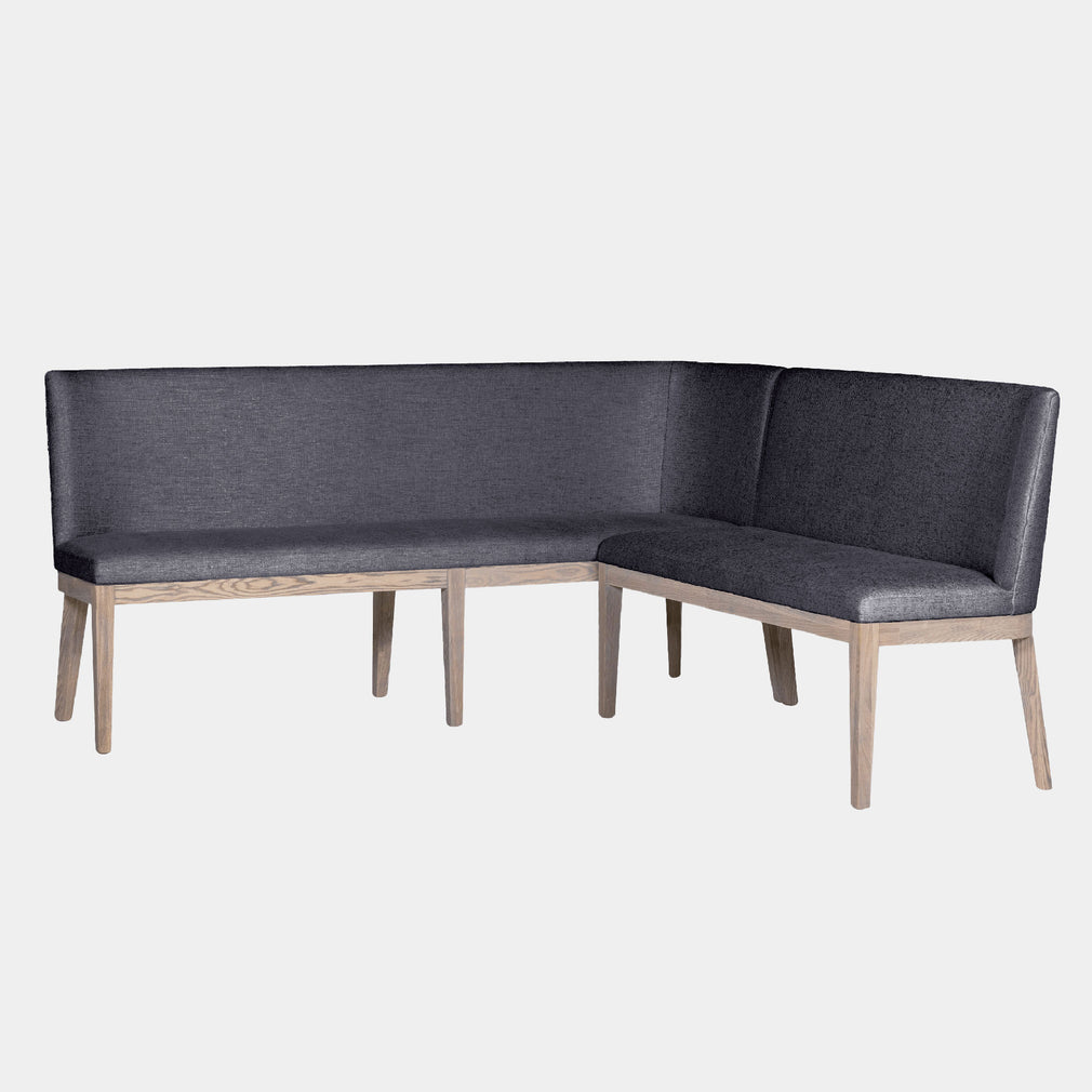 Chepstow - Corner & Short Bench In Dark Grey Fabric