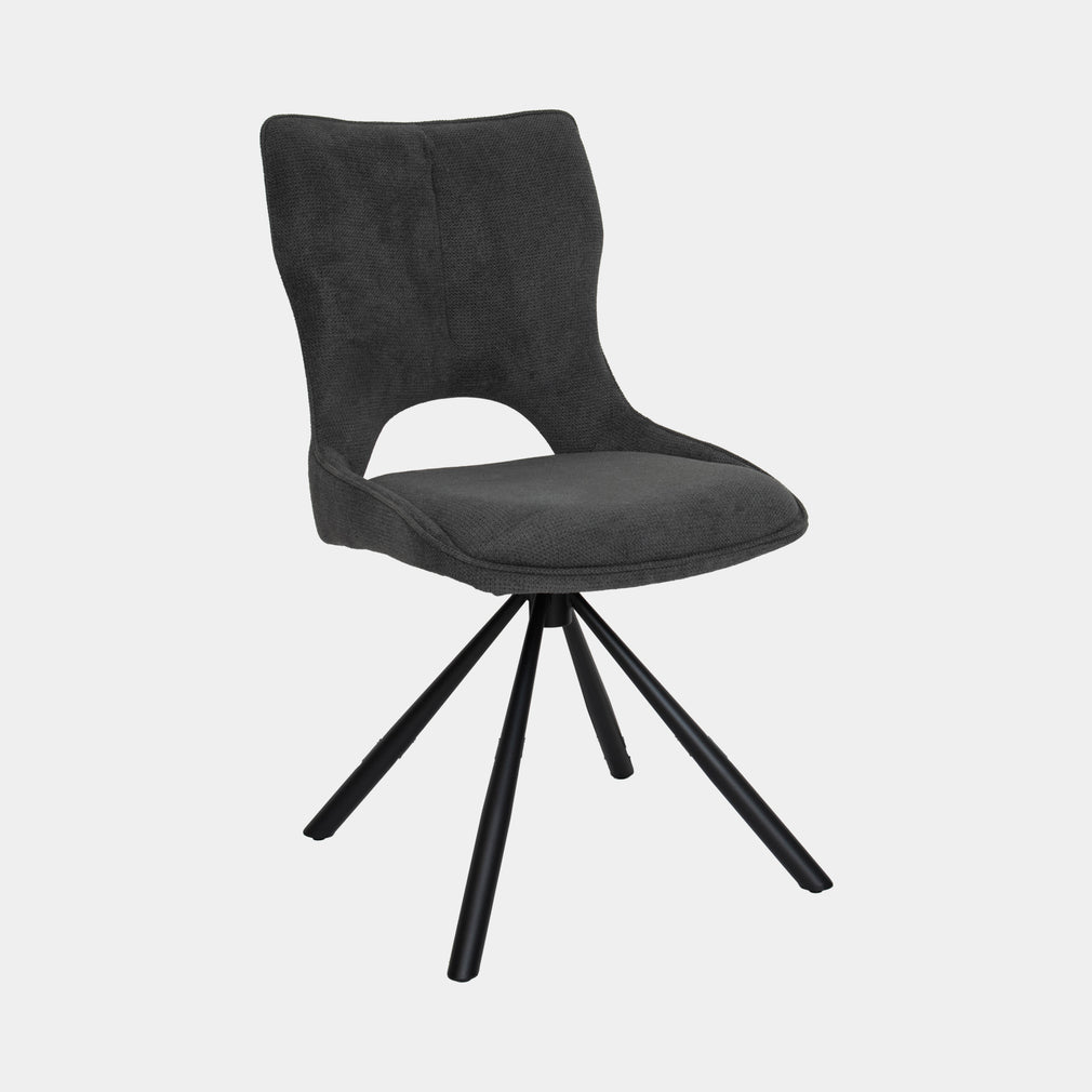 Carlo - Swivel Dining Chair In Fabric Grey