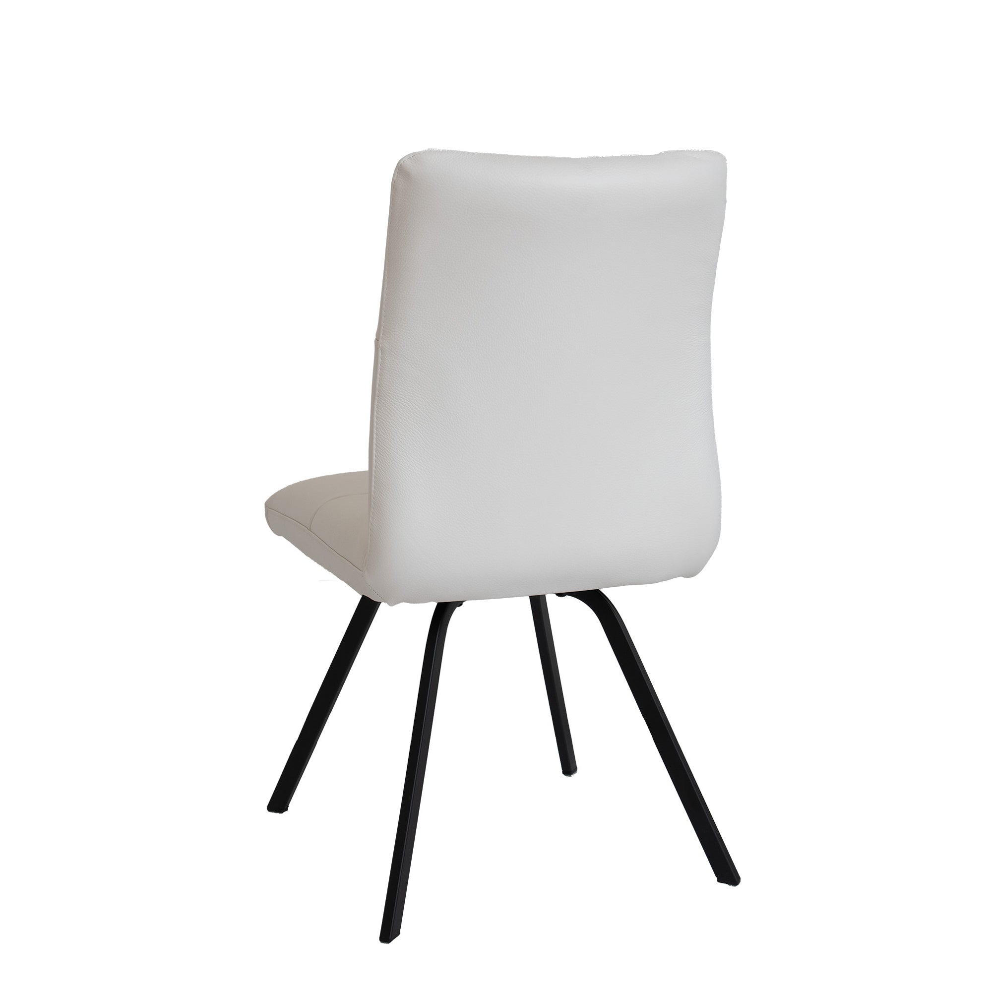 Clover - Dining Chair With 'A' Black Metal Leg In Soleda 448 White Leather