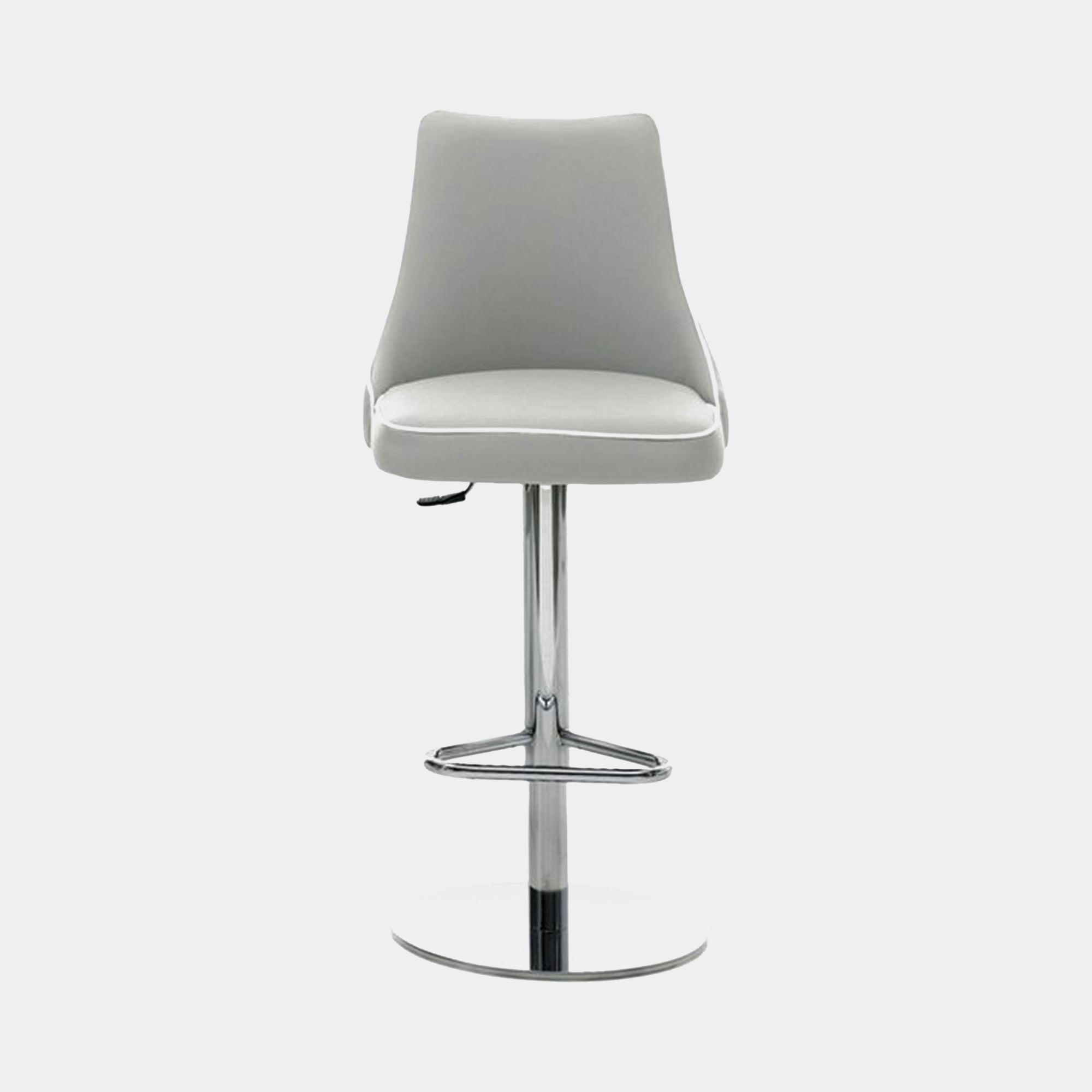 Swivel Bar Stool Metal Frame In Eco Leather Self Piped